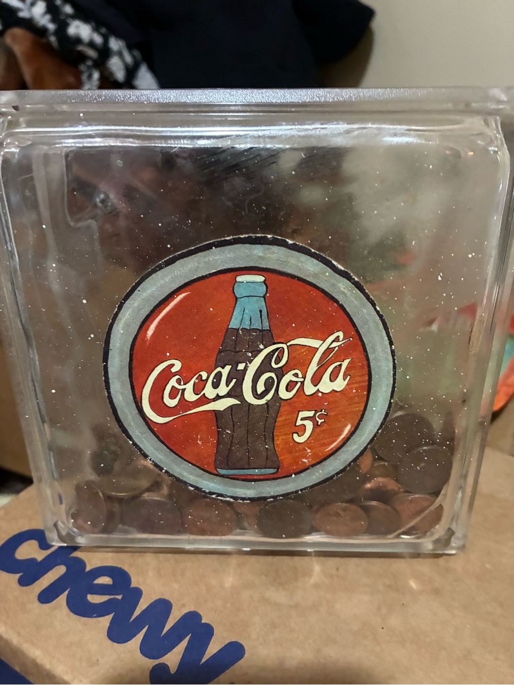 Coca Cola Red and Brown Retro Bottle Glass Block Accent